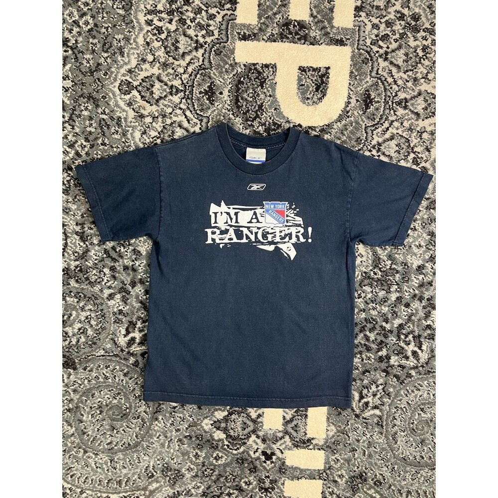 New York Rangers Reebok NHL T Shirt "I'm A Ranger!" Size XLarge Pre-Owned Blue